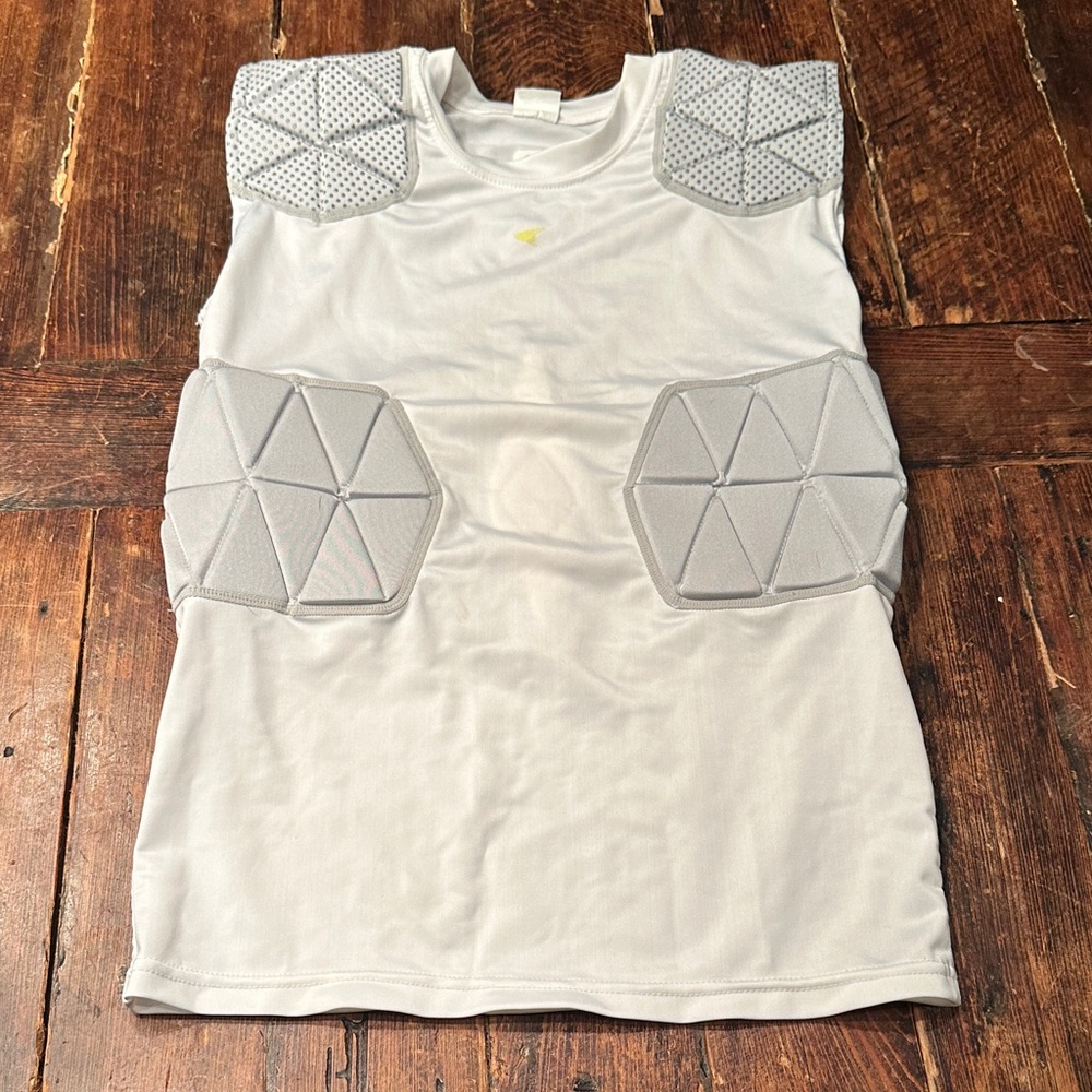 Champro Sports White Padded Sports Shirt. Size Youth Large.